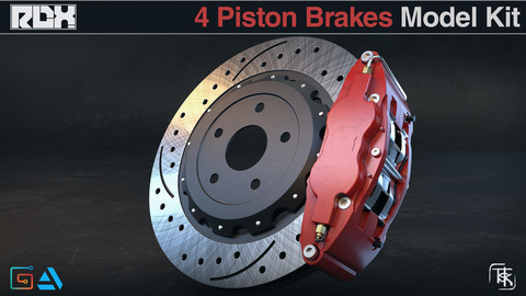 Car Brakes Model Kit (4 Piston Calipers)