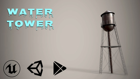 Water Tower Low-poly 3D model