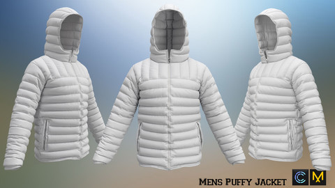 Mens Puffy Jacket,Marvelous designer, Clo3d