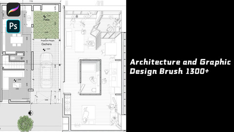 Procreate&Photoshop Architecture and Graphic Design Brush 1300+