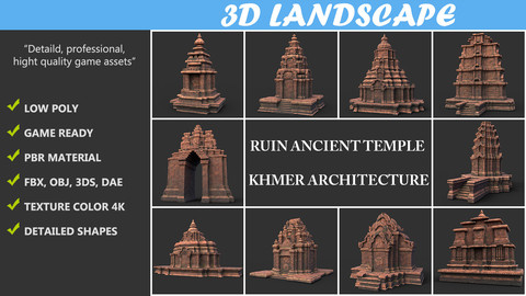 Ruin Ancient Temple - Khmer Architecture Pack A-01