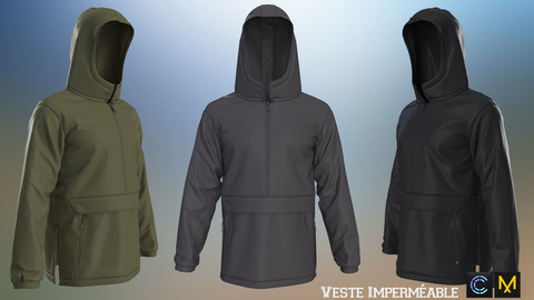 Veste Imperméable,Marvelous designer, Clo3d