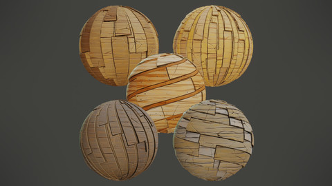 Stylized PBR Wood Planks Textures