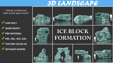 Low poly Ice Block 01 200226 Pack C