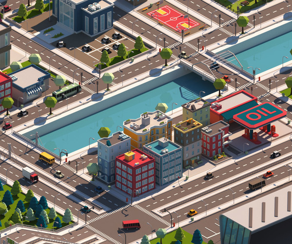 ArtStation - Cartoon City Pack Lowpoly | Game Assets