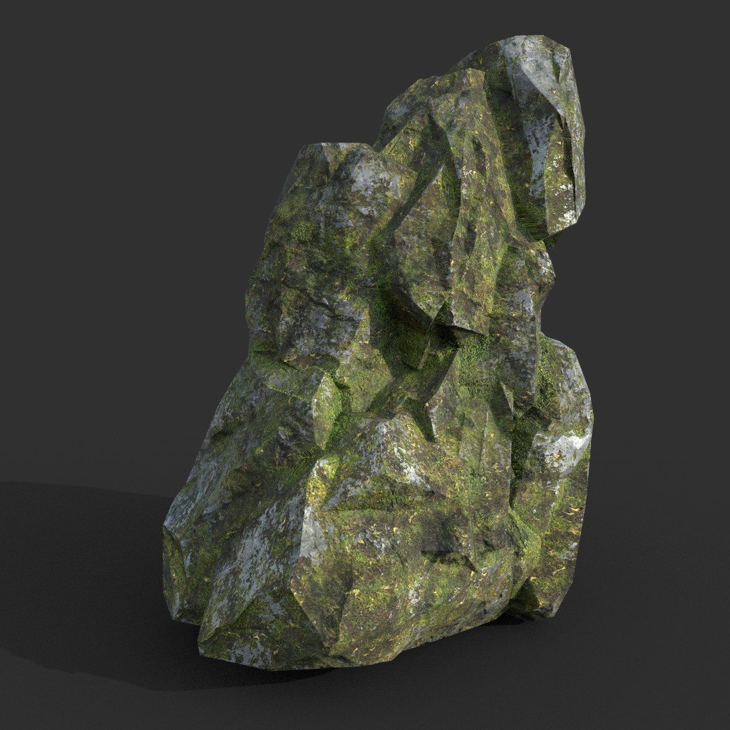 ArtStation - Low poly Mossy Rock Formation Pack 191221 | Game Assets