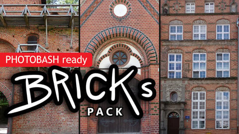 Bricks - PHOTOBASH ready 230+ photo pack
