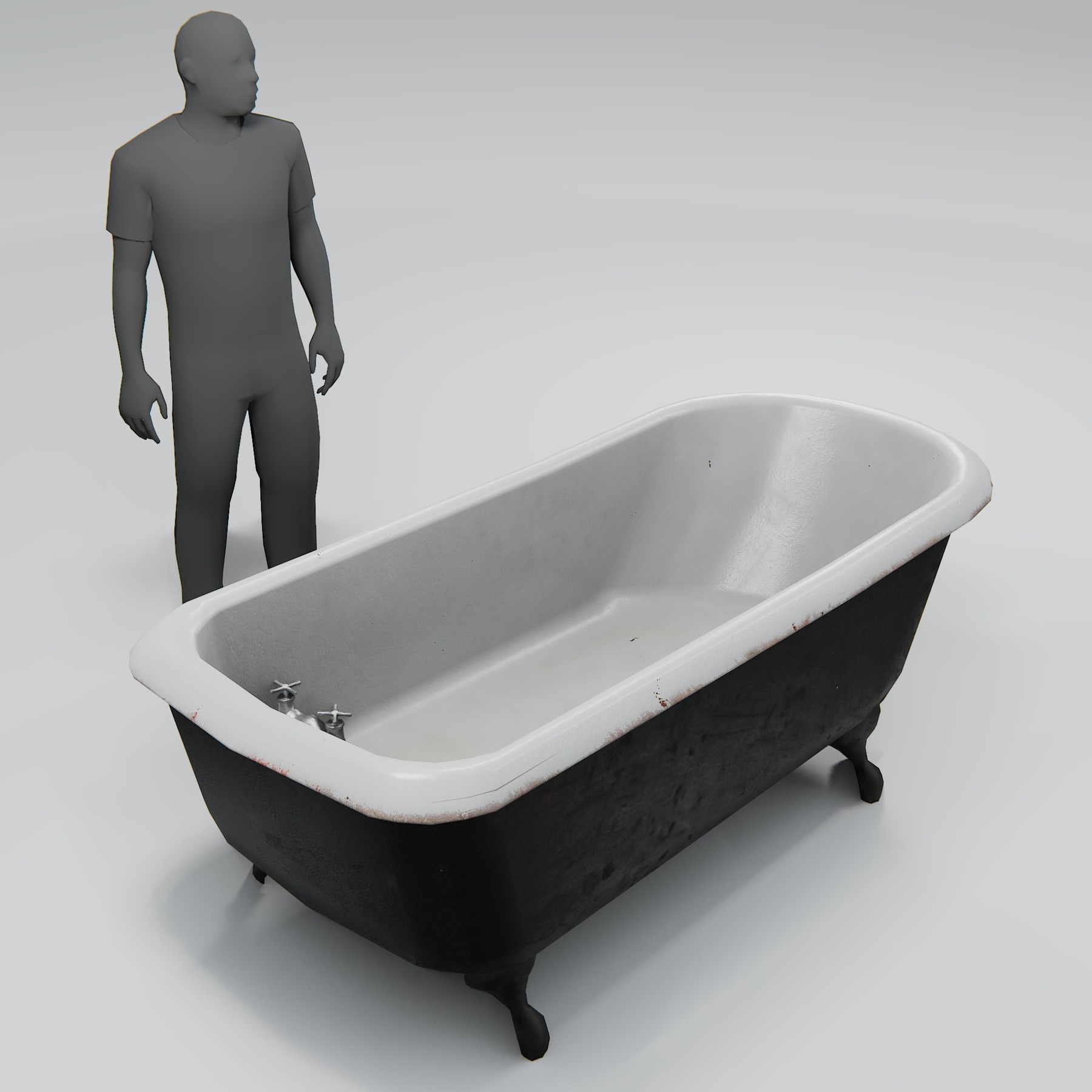 ArtStation Old Cast Iron Bathtub Lowpoly 3D Model Game Assets