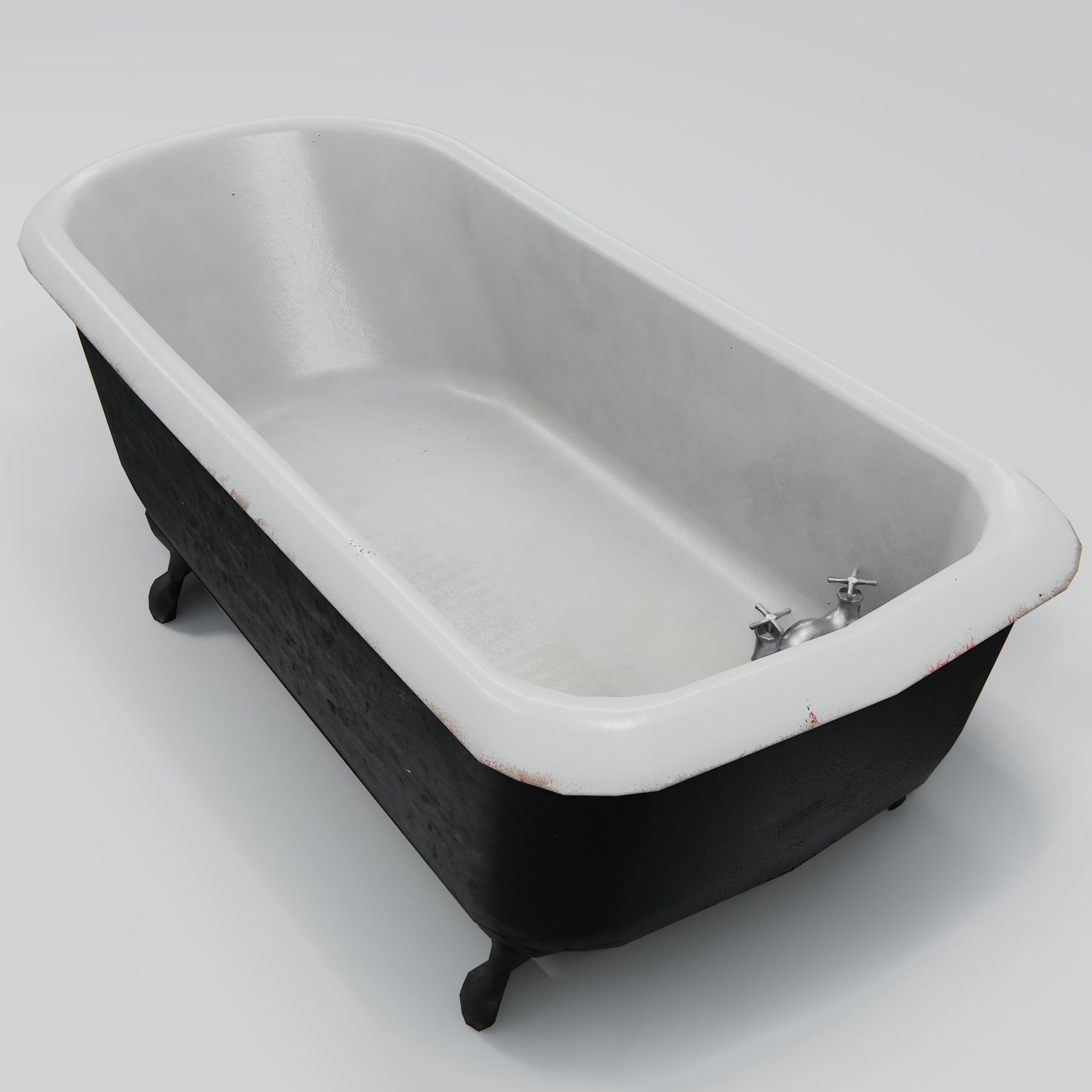ArtStation Old Cast Iron Bathtub Lowpoly 3D Model Game Assets
