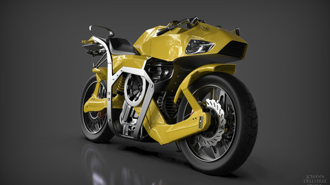 Futuristic motorcycle