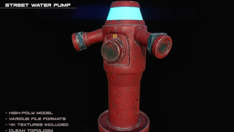SciFi Water Pump - High-poly/3D Asset/4k Textures/Files(MB, MAX, OBJ, FBX)