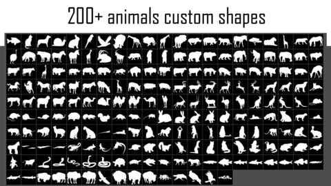 200 + animals custom shapes for concept art