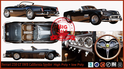 Ferrari 250 Gt Swb California Spyder 3D Model