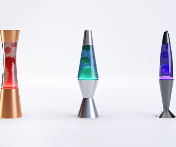 ArtStation - Set of Retro Lava Lamps - Decorative Interior Pack low ...