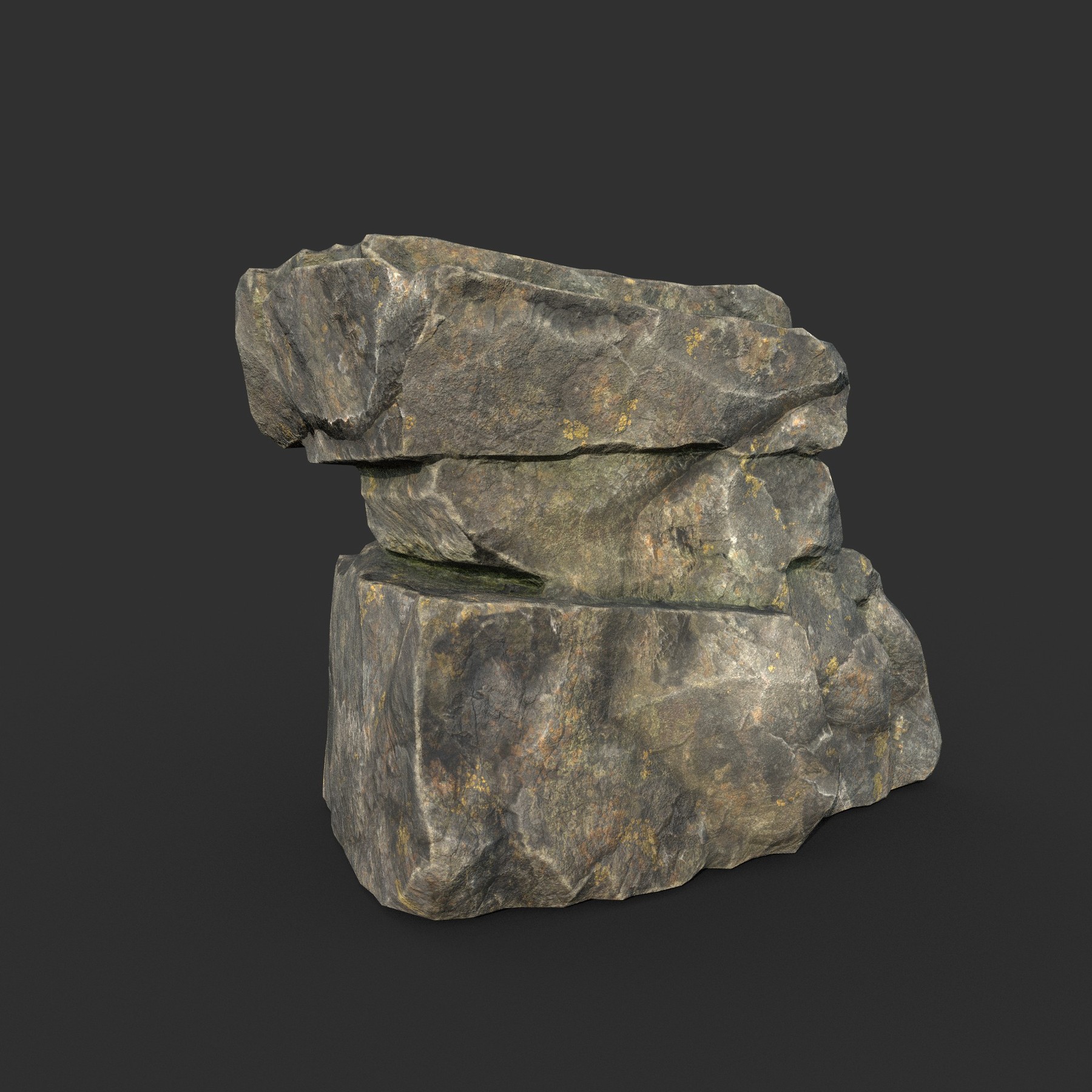 ArtStation - Low poly Big Rock Formation 200928 - Mossy | Game Assets