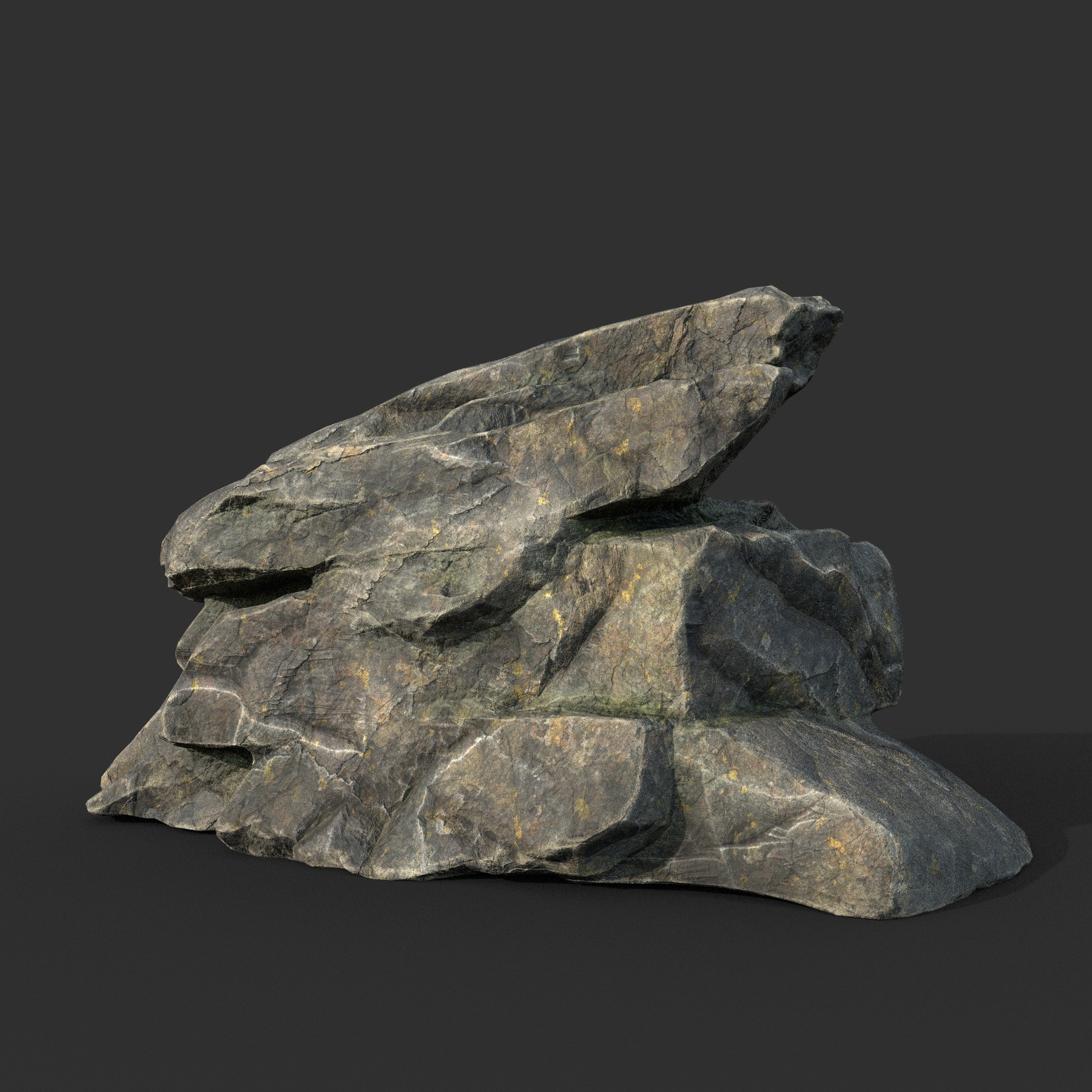 ArtStation - Low poly Big Rock Formation 200928 - Mossy | Game Assets