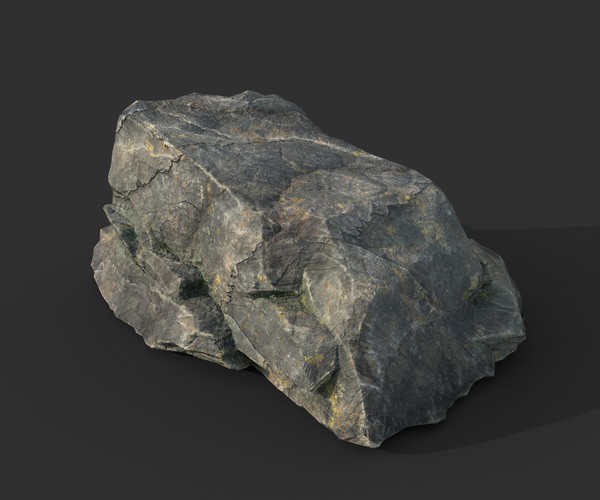 ArtStation - Low poly Big Rock Formation 200928 - Mossy | Game Assets