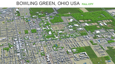 Bowling Green Ohio city USA 3d model 20km