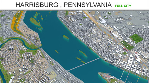 Harrisburg  Pennsylvania city 3d model 40km