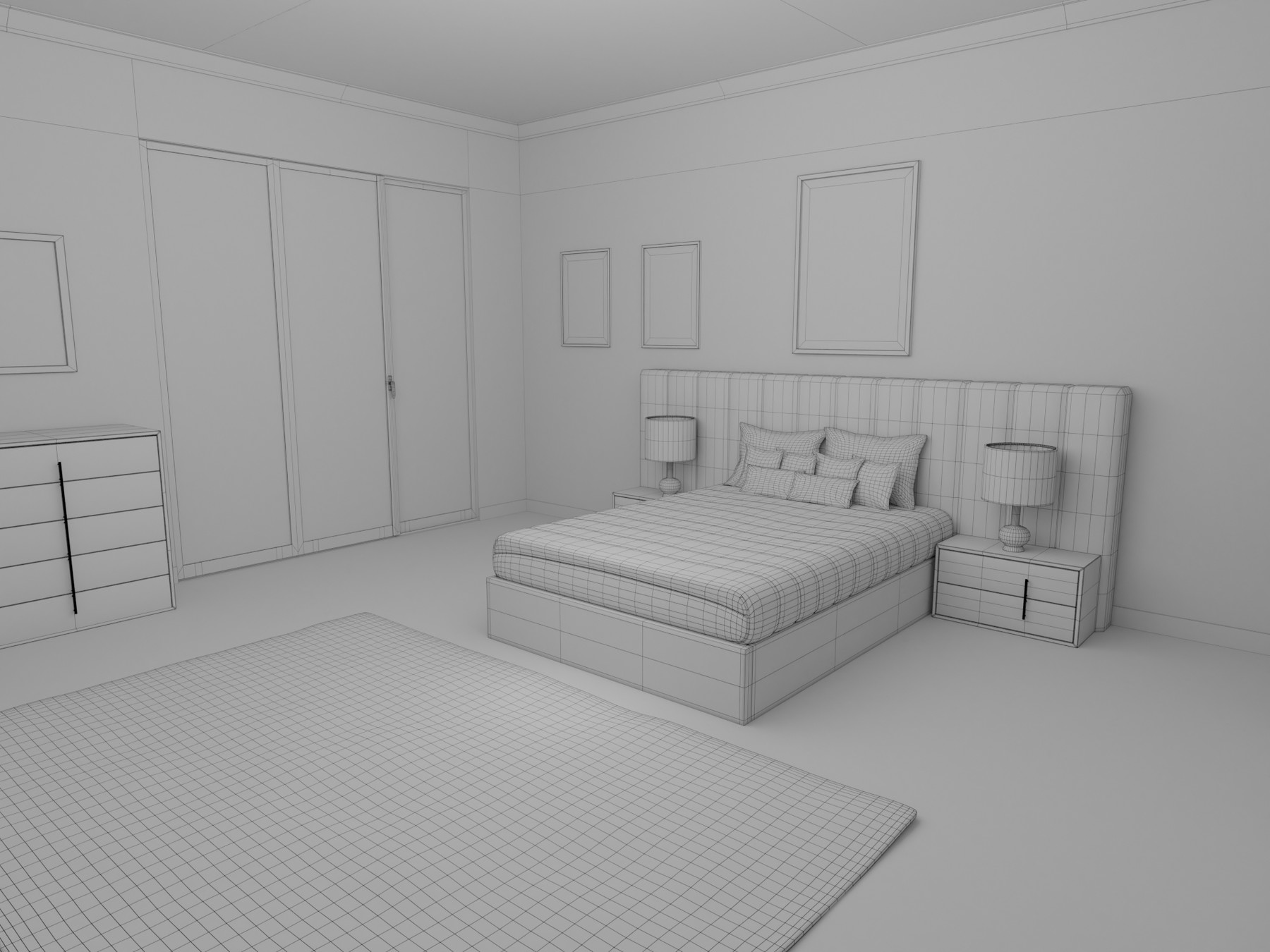 ArtStation - 3D Model: Bedroom | Resources
