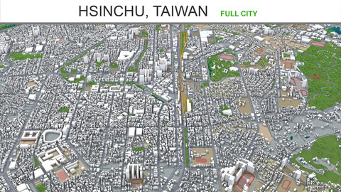 Hsinchu city Taiwan 3d model 50km