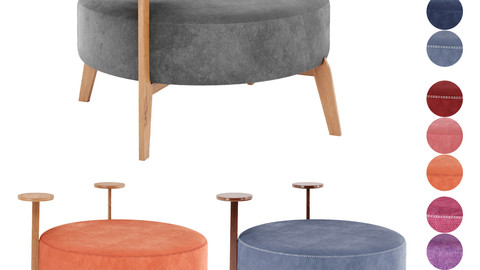 poufs Vol4- Round Velvet pouf by adjustable color