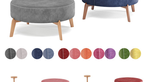 poufs Vol4- VeryWood Round Velvet