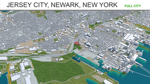 Jersey City Newark New York 3d model 40km