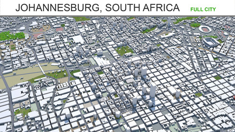 Johannesburg city South Africa 3d model 60km