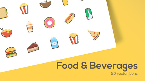 Food & Beverages - 2D Icons set