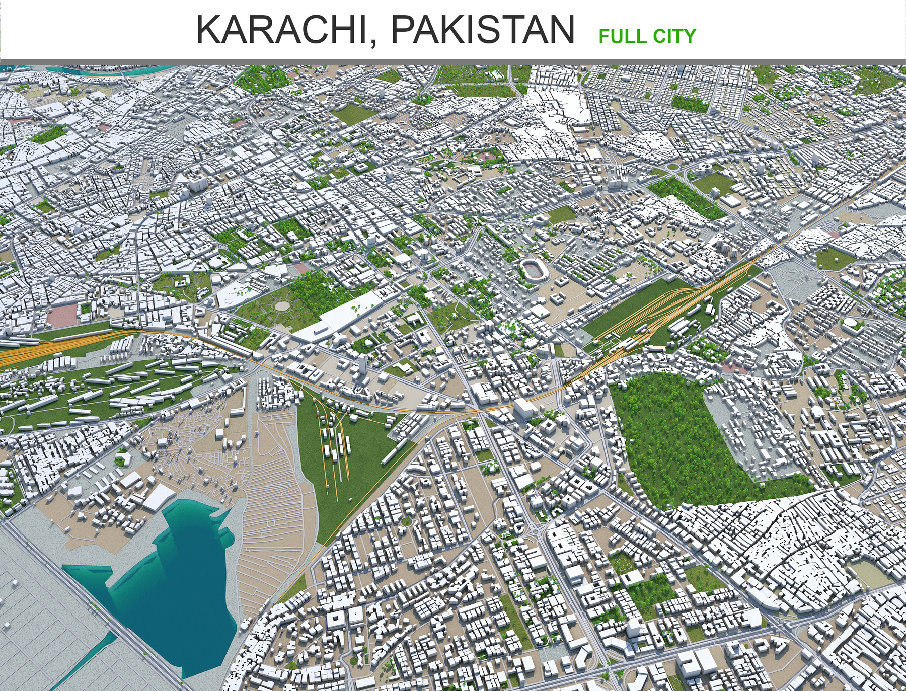 ArtStation Karachi city Pakistan 3d model 150km Resources