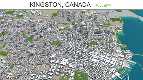 Kingston city Canada 3d model 50km