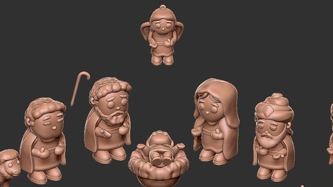 3d Christmas crib set