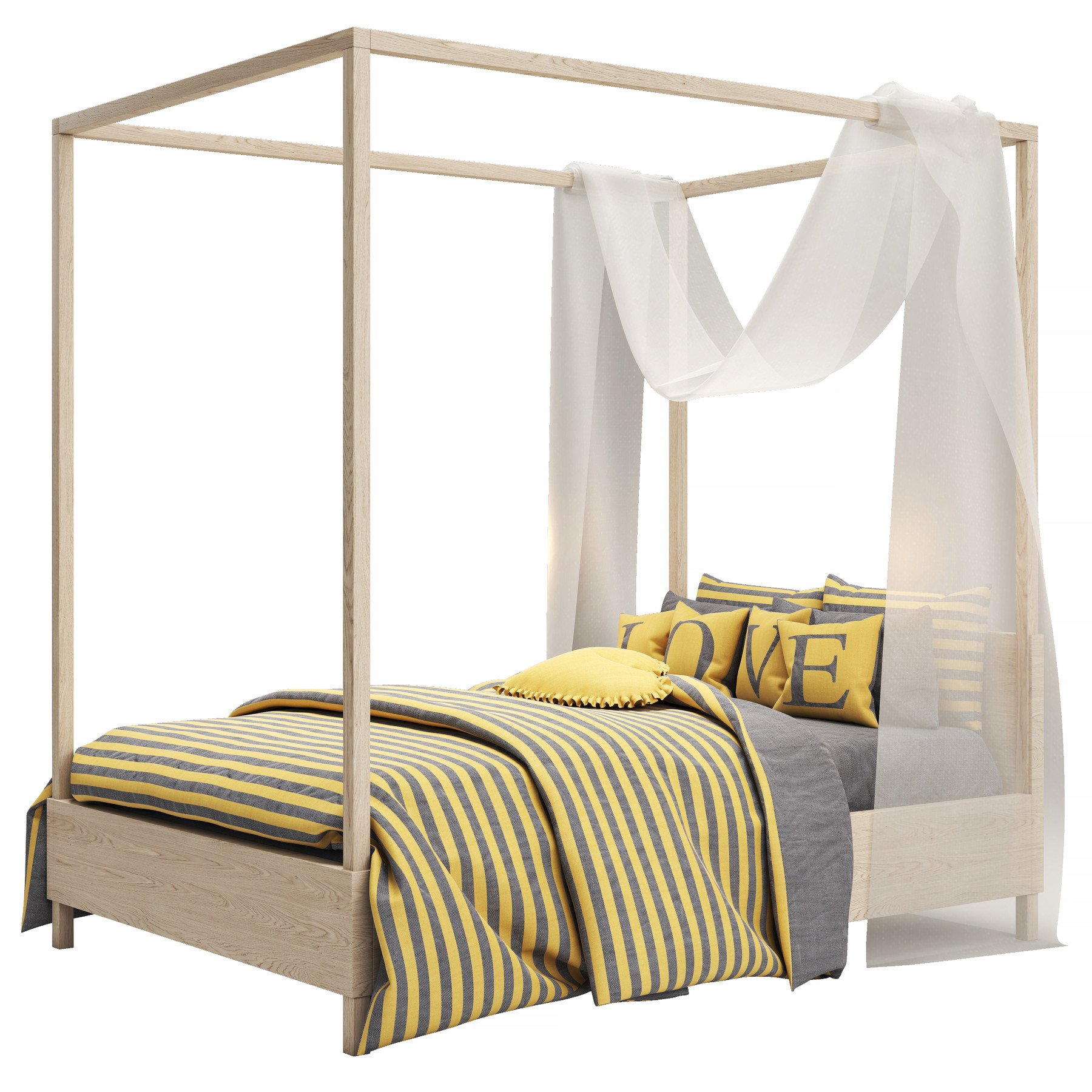 Sabura Archviz Callum Platform Canopy Bed