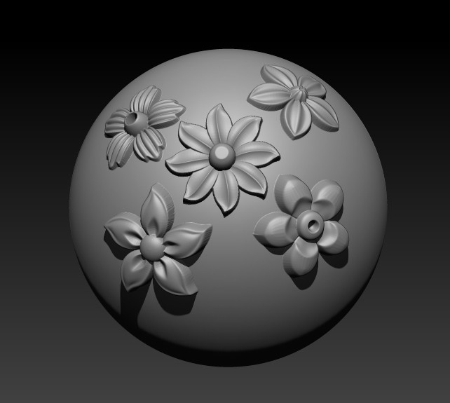 ArtStation - 5 Floral Ornament brushes, alphas and 3D models | Brushes