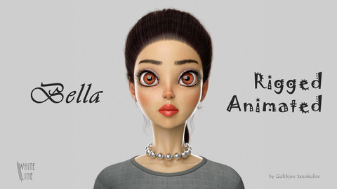 Bella Cartoon Girl 3D Model (RIGGED, ANIMATED)