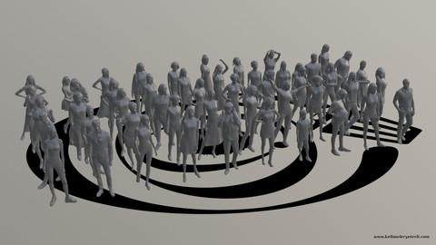Low Poly People Pack 012 - 50 Pieces R