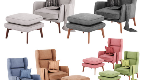 Ryder Velvet ArmChair By Adjustable color (Corona)