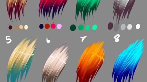 Hair Colors Palette 2 for Clip Studio Paint and Ex
