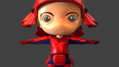 Samurai - Rigged Chibi Character