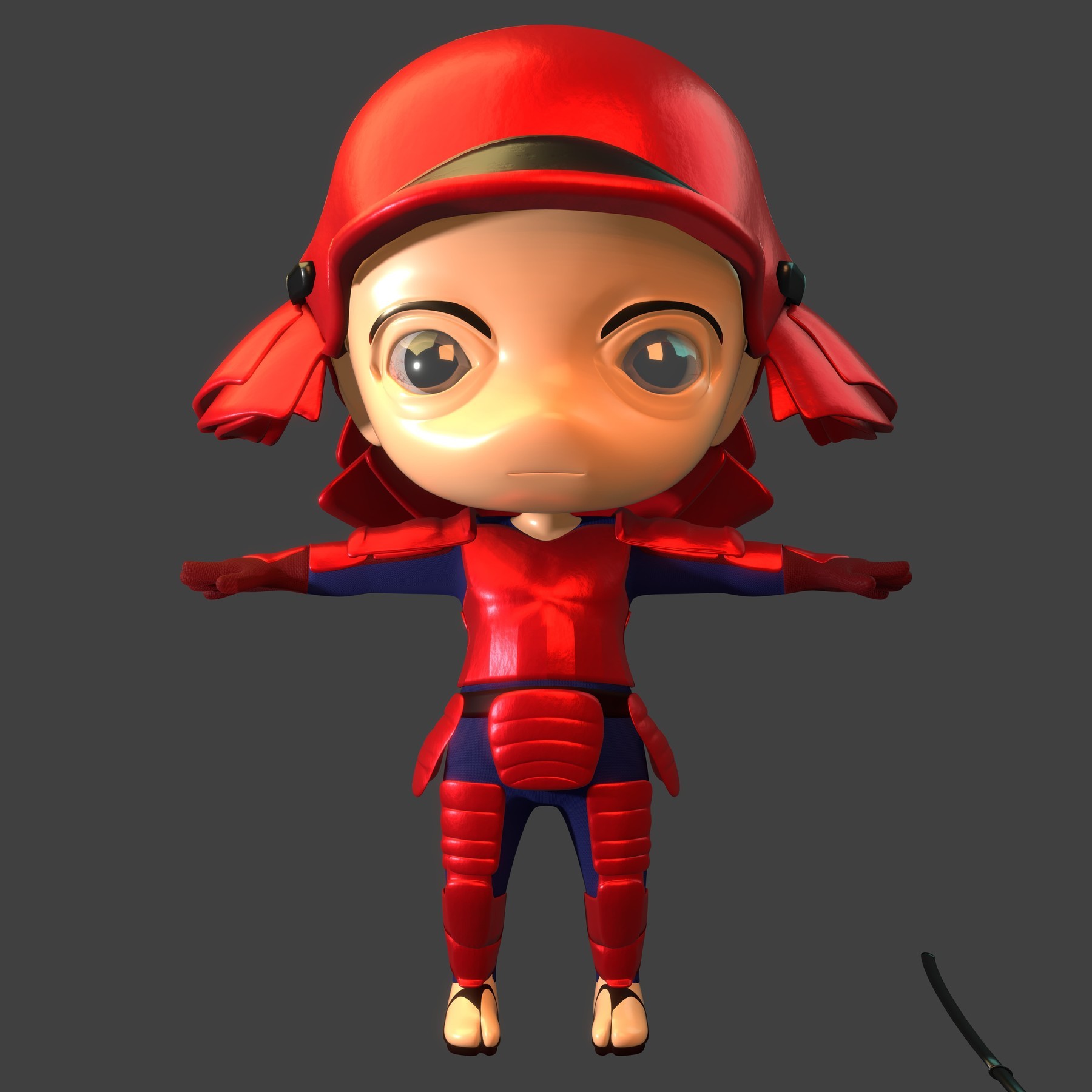 Kévin TEMBOURET Samurai Rigged Chibi Character