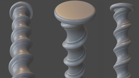 Goth shaft - 3d model for CNC - GothShaftCFC05