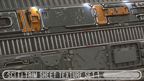 Scifi Trim Sheet Texture Set 1