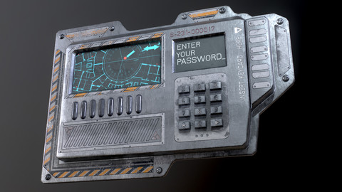 Door electric lock keypad /Card reader (Low-poly 3d Model)