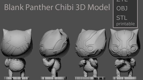 Black panther chibi 3d print