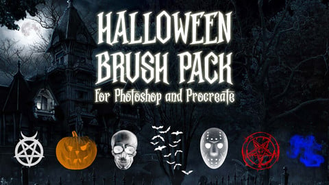 Gothic Halloween Brush Pack  Photoshop/Procreate