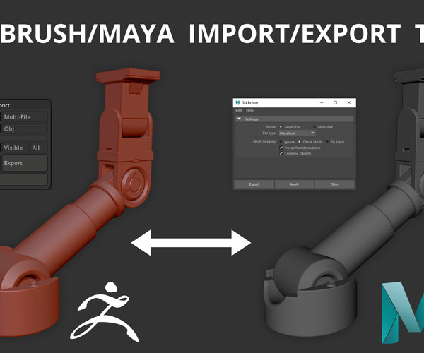 export zbrush material to maya