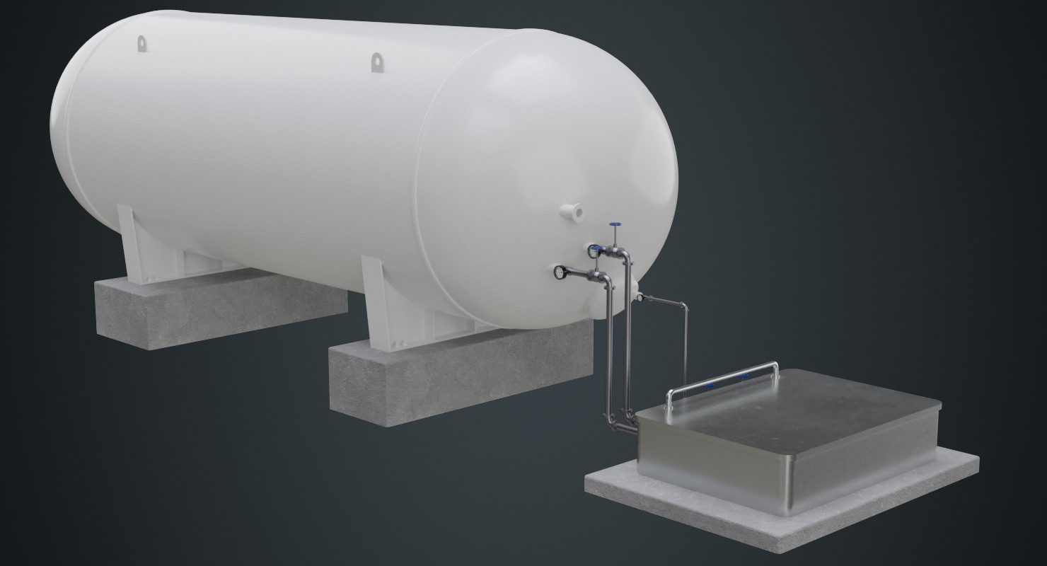 ArtStation Industrial Gas Tank 1A Game Assets