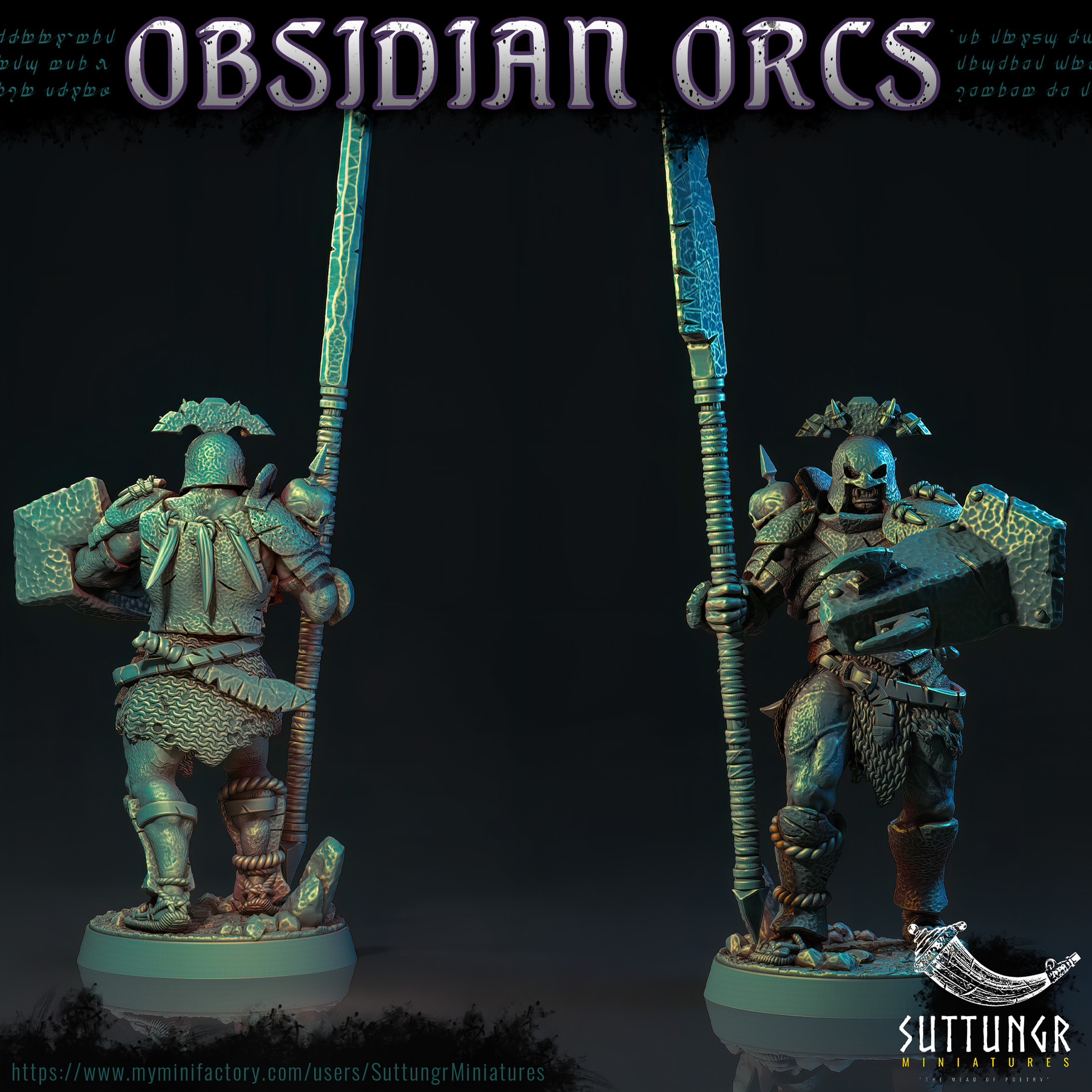 ArtStation - The Obsidian Orc Warband - Pre-Supported 3D Print ...