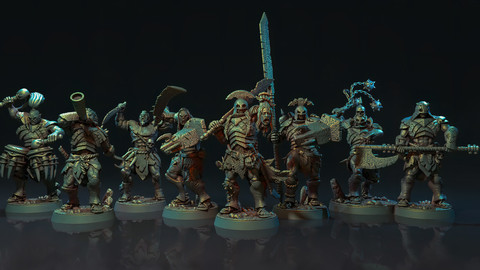 The Obsidian Orc Warband - Pre-Supported 3D Print Miniatutres